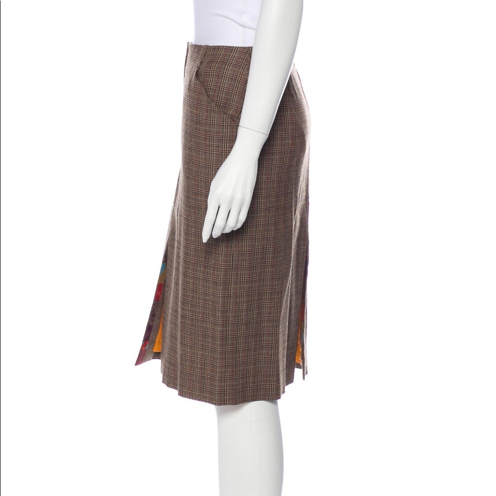 KENZO Vintage Plaid Print Skirt